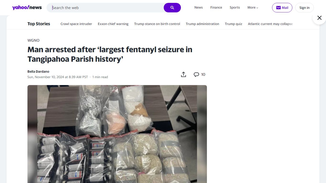 Man arrested after ‘largest fentanyl seizure in Tangipahoa Parish history’