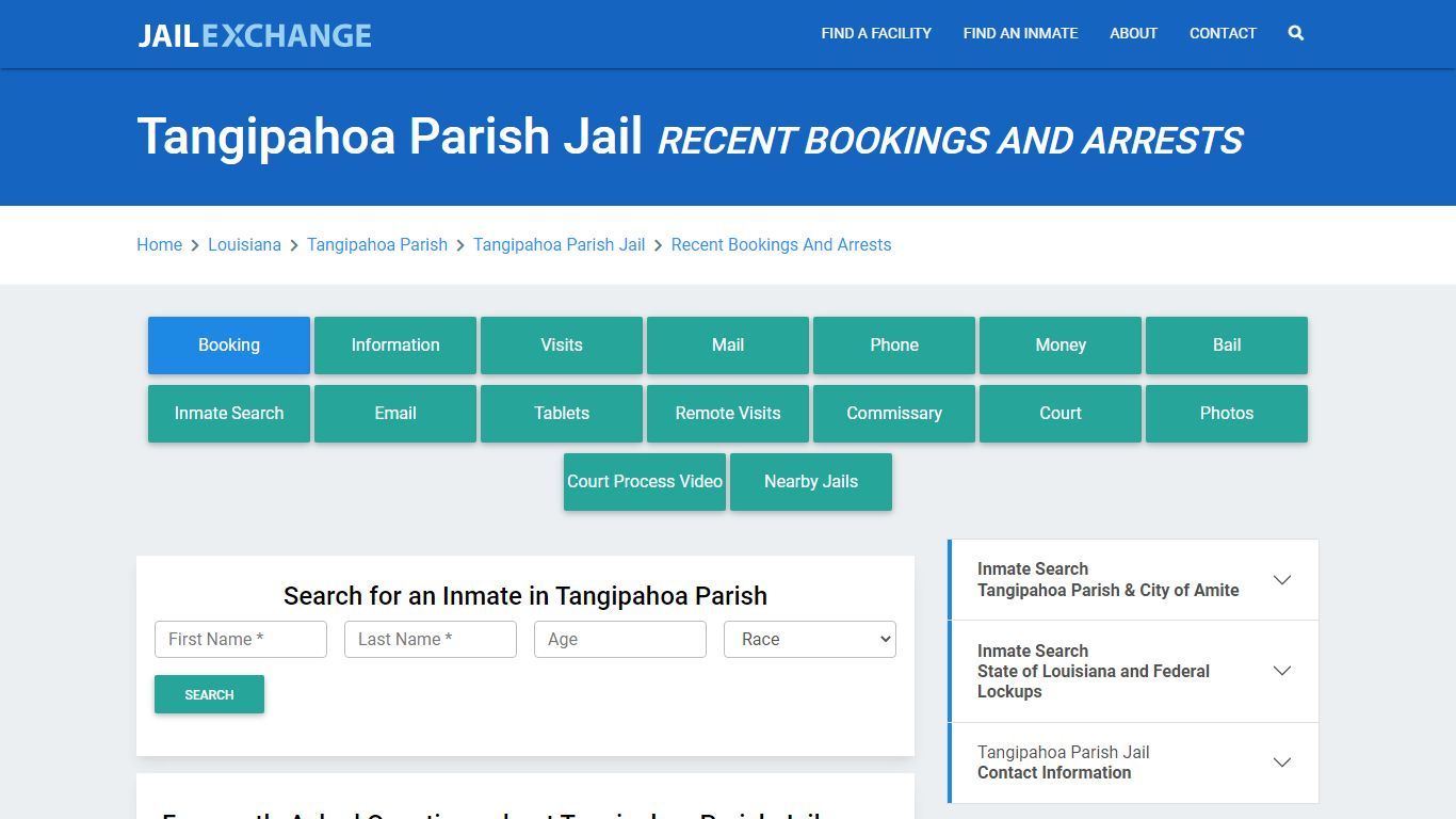 Tangipahoa Parish Jail Recent Bookings And Arrests